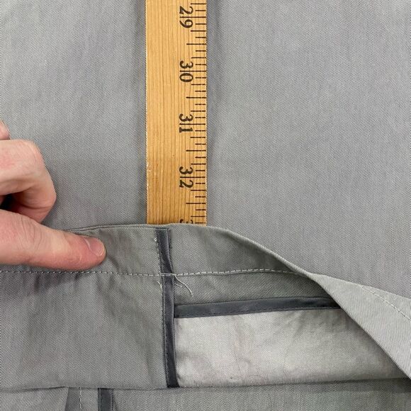 Theory Trench Coat PERKIN Mens Large Grey Long Military Style Nylon Blend Rain - Picture 14 of 15